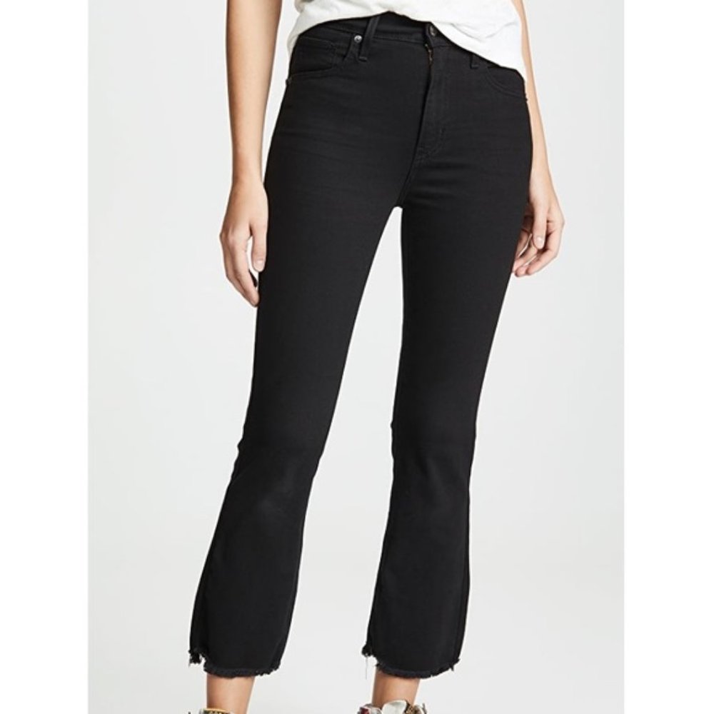 Levi's Mile High Crop Flare Black Jeans NWT